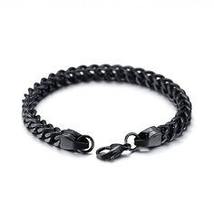 Weight: 25 gHeight: 6 mmMaterial: Stone Type: Jeulia® StonePlating Color: SilverBracelet Size: 220 mm Stainless Steel Bracelet Men, Black Leather Bracelet, Chain Bracelets, Bracelet Online, Mens Accessories Jewelry, Black Chain, Sea Glass Jewelry, Mens Accessories Fashion, Braided Bracelets