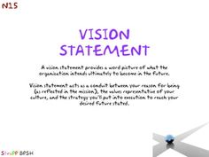 an image of a vision statement with the words vision written in purple and blue on it