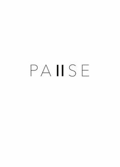 the word pause written in black on a white background