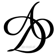 the letter d is made up of black ink and has an elegant design on it