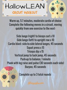 a poster with instructions on how to use the halloween circuit workout