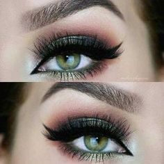 Pink Eye Makeup Looks, Dark Green Eyes, Blue Smokey Eye, Green Smokey Eye, Pink Eye Makeup, Dramatic Eye Makeup