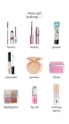 Makeup Routine Guide, Clean Girl Makeup, Makeup Order, Makeup Bag Essentials, Lip Gloss Collection, Make Up Inspo, Makeup Room, Clean Makeup