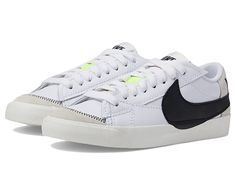 Nike Blazer Low '77 Jumbo - Men's Shoes : White/Black/White/Sail : EASY-TO-WEAR GETS BIG AND BOLD. They say, Don't fix what works. We say, Perfect it. The classic, streetwear superstar gets rethought with the Nike Blazer Low '77 Jumbo. Harnessing the old-school look you love, it now features an oversized Swoosh design and jumbo laces. Its plush foam tongue and thicker stitching embolden the iconic look that's been praised by the streets since '77. Oversized Swoosh and jumbo laces add a bold look Nike Blazer Low 77 Jumbo, Nike Blazer Low 77, Nike Blazer Low, Athletic Shoes Nike, Blazer Low, Tenis Nike, Nike Kids, Nike Blazer, Shoes White