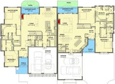 the floor plan for a house with multiple levels