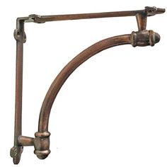 an old - fashioned metal pipe with two handles is shown against a white background in this image