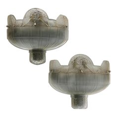 pair of art deco glass sconces