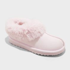 These Faux-Fur Cuff Scuff Slippers from Cat & Jack™ offer your child warmth and comfort with every step. Designed in a solid hue, these slippers are made from a soft fabric upper with a faux-fur cuff, cushioned footbed and comfy lining for all-day comfort. A closed-toe upper with a covered back, slip-on style and an indoor/outdoor outsole for all-purpose wear complete the design. Cat & Jack™: Designed for all children so you can trust it's made for yours. Construction For Kids, Suede Clogs, Glitter Boots, Loafer Slippers, Clog Slippers, Buckle Boots, Cat & Jack, Toe Designs, Kid Shoes