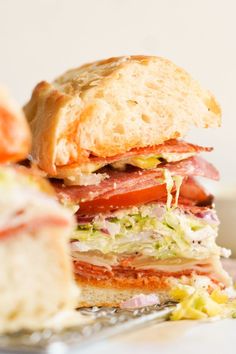 a close up of a sandwich on a plate