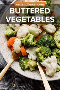 broccoli, cauliflower and carrots in a bowl with chopsticks