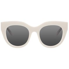 PRICES MAY VARY. 🔥Distinctive sunglass features round cat eyes for a modern look,adapts perfectly to the contours of the face for a dynamic, avante-garde accessory 😎UV400 protection lens block 100% of UVA &UVB rays 👍Made from first quality plastic material, providing more comfort and resistance ✨Wider design of the earpiece for better ergonomics and comfort ❤️Metal hinge for assured temple closure and durability MS52244-C3-White