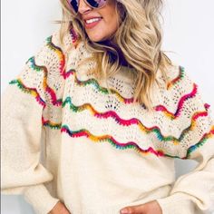 Rainbow Textured Back Tie Detail Knit Sweater Price Firm Sweater Business Casual, Preppy Prom, Trendy Business Casual, Knit Sweater Top, Coachella Dress, Cream Knit Sweater, Business Formal Dress, Boho Bridesmaid, Formal Dresses Gowns