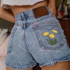 Casual Floral Embroidered Denim Shorts High Waist Embroidered Denim Blue Bottoms, Embroidered Denim Blue Bottoms For Spring, Medium Wash Embroidered Relaxed Fit Bottoms, Spring Embroidered Denim Blue Bottoms, High-waist Denim Blue Bottoms With Floral Embroidery, High Waist Denim Blue Bottoms With Floral Embroidery, Relaxed Fit Denim Blue Bottoms With Floral Embroidery, Denim Blue Cotton Bottoms With Floral Embroidery, Denim Blue Relaxed Fit Bottoms With Floral Embroidery