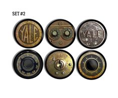 six different types of buttons with the word sale on them