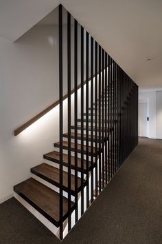 the stairs are made of metal and wood