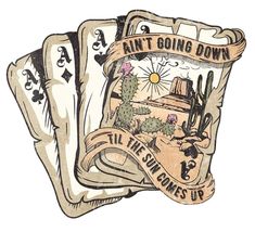 three playing cards with the words don't going down on them