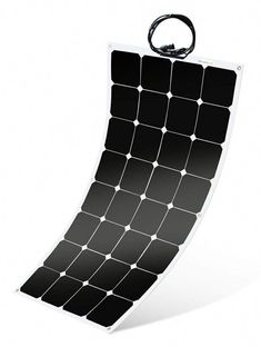 the solar panel is attached to a hook on a white background with black and white squares