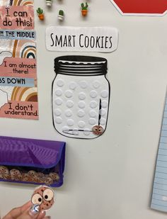 a refrigerator with magnets on it and some food