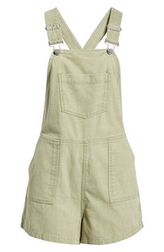 Pursue weekend fun wearing these short overalls cut from lightweight cotton twill that's washed for a faded, vintage look. 23" center front length; 2 1/2" inseam; 26" leg opening (size Medium) Adjustable buckle straps; side button closures Chest patch pocket; front patch pockets 100% cotton Machine wash, tumble dry Imported Summer Cotton Shortalls With Relaxed Fit, Spring Cotton Shortalls With Relaxed Fit, Summer Cotton Shortalls Overall, Spring Cotton Shortalls With Bib Front, Summer Relaxed Fit Bib Front Shortalls, Cotton Summer Shortalls For Spring, Summer Shortalls With Pockets In Relaxed Fit, Summer Relaxed Fit Shortalls With Pockets, Relaxed Fit Summer Shortalls With Pockets