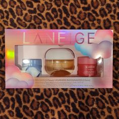 Brand New & Never Used Laneige Brighter Days 3 Pc Kit. The Ultimate Skincare Routine For Bright, Hydrated Skin. The Kit Includes... Full Size Radian-C Cream: 1.0 Fl.Oz./30 Ml Deluxe Mini Water Sleeping Mask: 15ml/0.5 Fl.Oz. Deluxe Mini Lip Sleeping Mask In Berry: 8g/0.28 Oz. Sephora Stuff, Skincare Laneige, Sephora Wishlist, Sephora Gift Sets, Laneige Skincare, Preppy Birthday Gifts, Luxury Stuff, Water Sleeping Mask, Sephora Gift