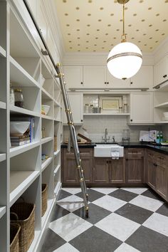 the kitchen is clean and ready to be used as a storage area for many items