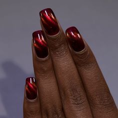 ILNP Poison - Blood Red Magnetic Nail Polish Red Gothic Nails, Red Glass Nails, Christmas Red Nails, Magnetic Nail Polish, Red Gothic, Red Pigment, Magnetic Nails, Nail Shimmer, Fingernail Polish