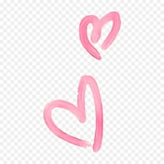 two pink hearts drawn in the shape of a heart on a transparent background png