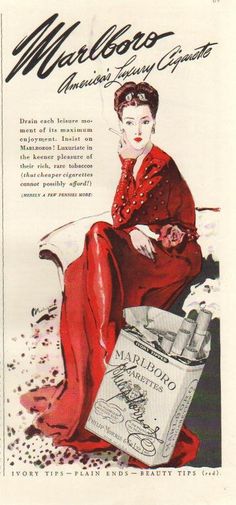 Marlboro Cigarette Ads by Bolegard, 1942 Rene Gruau, Beer Ad, Pin Up Posters, Gay Books, Creative Ads, Vintage Posters