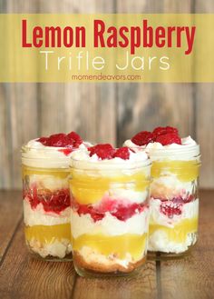 lemon raspberry trifle jars with text overlay