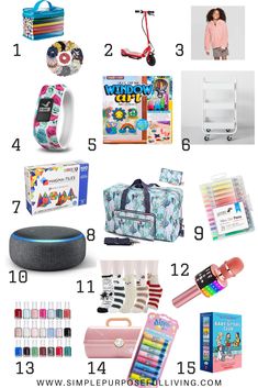 the ultimate gift guide for girls with lots of cute things to put on her chest