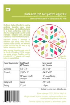 the back side of a quilting pattern with instructions on how to sew it