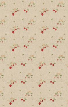 an old fashioned wallpaper with cherries on it