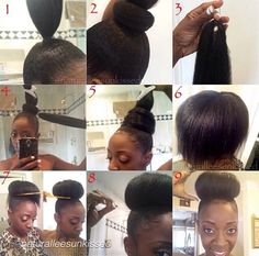 Will be trying this How To Bun, Feed In Ponytail, Part Hair, Twisted Hair, Peinados Recogidos, Pelo Afro, Natural Hair Inspiration, Natural Hair Tips, Hair Crush