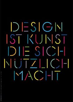 the word design is written in multicolored letters