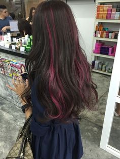 Pink Streaks, Pink Hair Dye, Peekaboo Hair, Dyed Hair Inspiration