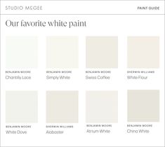 the white paint color palette for our favorite white paint