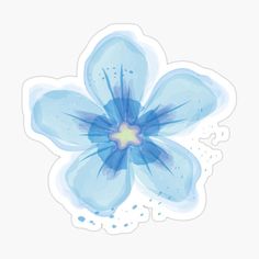 a blue flower sticker on a white background