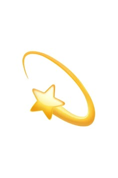 a gold ring with a star in the middle and an arrow on it's side