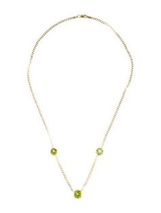 14K Yellow GoldFeaturing 4.11 Carat Round Modified Brilliant Peridot Everyday Necklace Simple, Necklace Simple, Everyday Necklace, Station Necklace, Simple Necklace, Jewelry Necklaces, Necklaces, Yellow