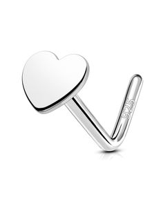 a pair of heart shaped nose rings on a white background with the word love written in it