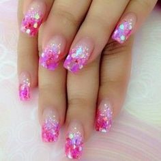 Patriotic Nails Design, Nail Tip Designs, French Tip Nail Designs, Square Nail Designs, Nails Now, Sparkle Nails, Pink Acrylic Nails, Fabulous Nails