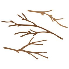 two brown branches on a white background