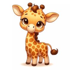 a cute little giraffe with big eyes