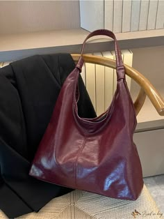 Bird in Bag - Effortless Commute: Spacious Womens Tote Bag, Perfect for Autumn and Winter, Stylish and Versatile Leather Bag For School, Medium Purses And Handbags, Book Bags Aesthetic, Medium Size Purse, Red Hobo Bag, Burgundy Tote Bag, Leather Shoulder Bag For School, Burgundy Leather Bag, Large Bags For Women