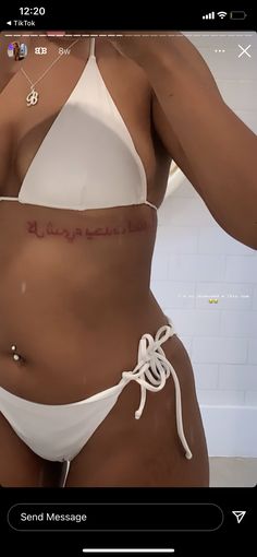 Chest Tat Black Women, Arabic Tattoo Black Women, Tattoo Ideas Black Women Thigh, Side Tattoo Black Women, Cute Girly Tattoos Small Pretty, Side Tattoos Black Women, Side Tattoo Ideas Female, Red Thigh Tattoo, Samariajdavis Tattoo