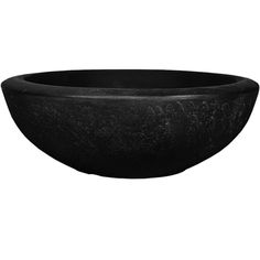 a black bowl sitting on top of a white background