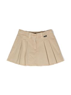 beige stretch-cotton belt loops box-pleat design logo patch to the front front button and zip fastening twill weave Kacki Skirt, Pleaded Skirts, Tan Skirt Outfit, Khaki Skirt Outfit, Neutral Skirt, Beige Pleated Skirt, Khaki Mini Skirt, Skirt Png, Bali Restaurant