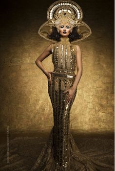 Lindsay Adler Photography, Gold Wig, Gold Wigs, Lindsay Adler, Goddess Outfit, Monochromatic Fashion, Costume Ball, High Fashion Photography, Fashion Photography Inspiration