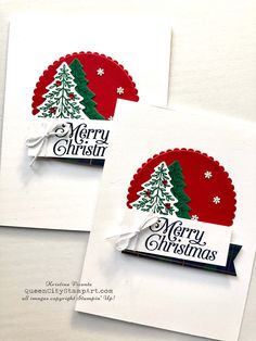 two christmas cards on top of each other