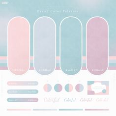 an info sheet with different shades of pastel pink, blue and green on it